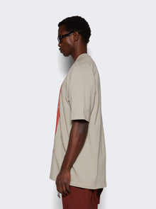 Rick Owens | Ron Jumbo Tee Pearl And Cardinal Red | Ivory