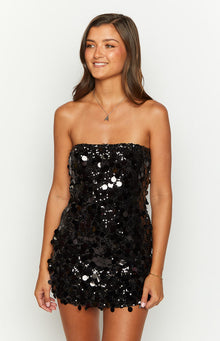Radiant Sparkle Mini Dress | Black