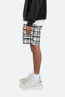 Raw Edge Shorts | Black/White