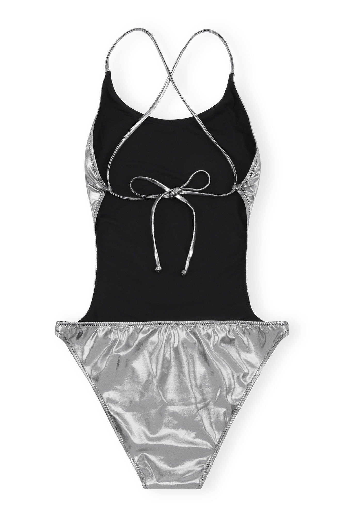 Recycled Shine String Swimsuit | Silver
