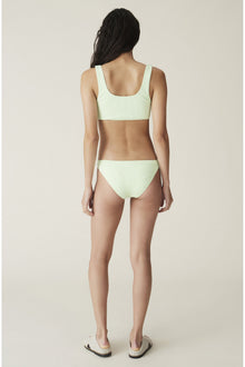 Recycled Textured Lace up Bikini Top | Patina Green
