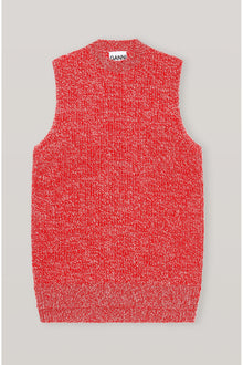 Red Cashmere Knit Vest | Flame Scarlet