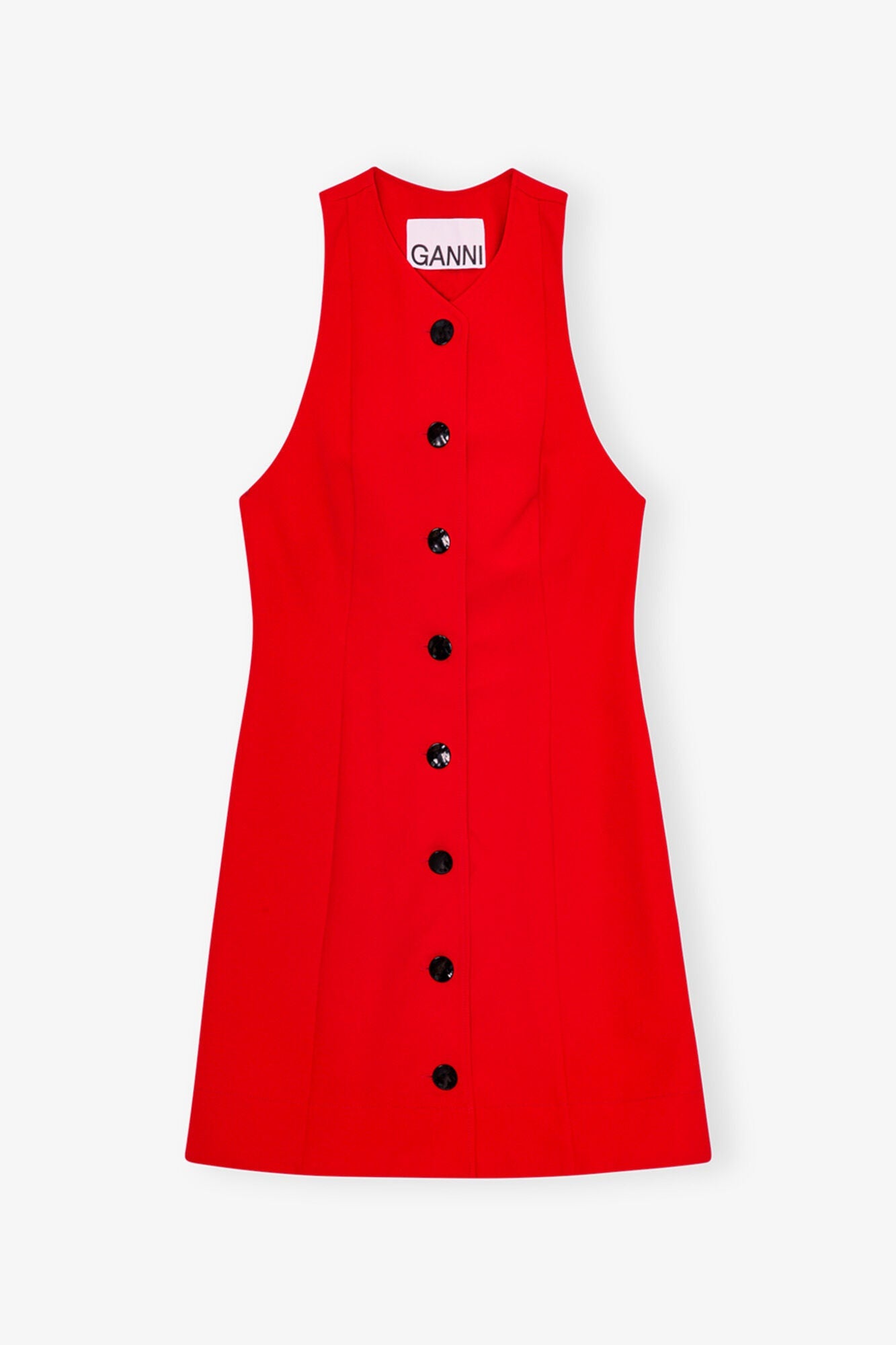 Red Twill Suiting Mini Dress | Barbados Cherry