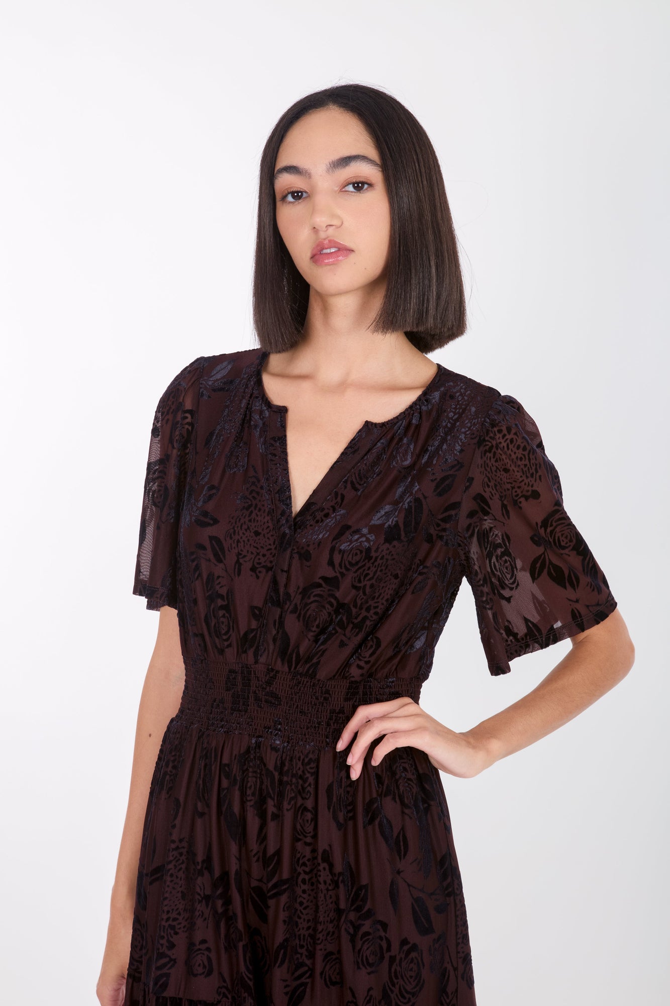 Reese Dress | Brown Baroque