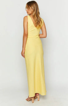 Resorts Linen Blend Maxi Dress | Yellow