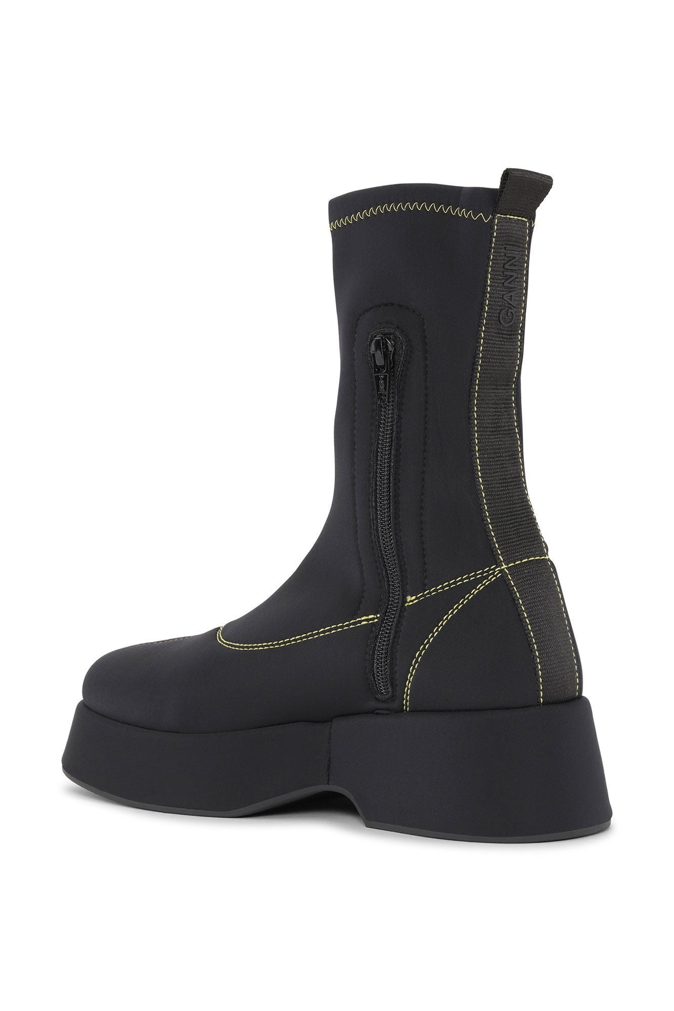Retro Flatform Ankle Sockboots | Black