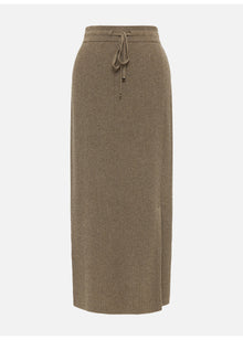 Ribbed Cashmere Skirt | Brown