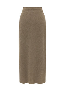 Ribbed Cashmere Skirt | Brown