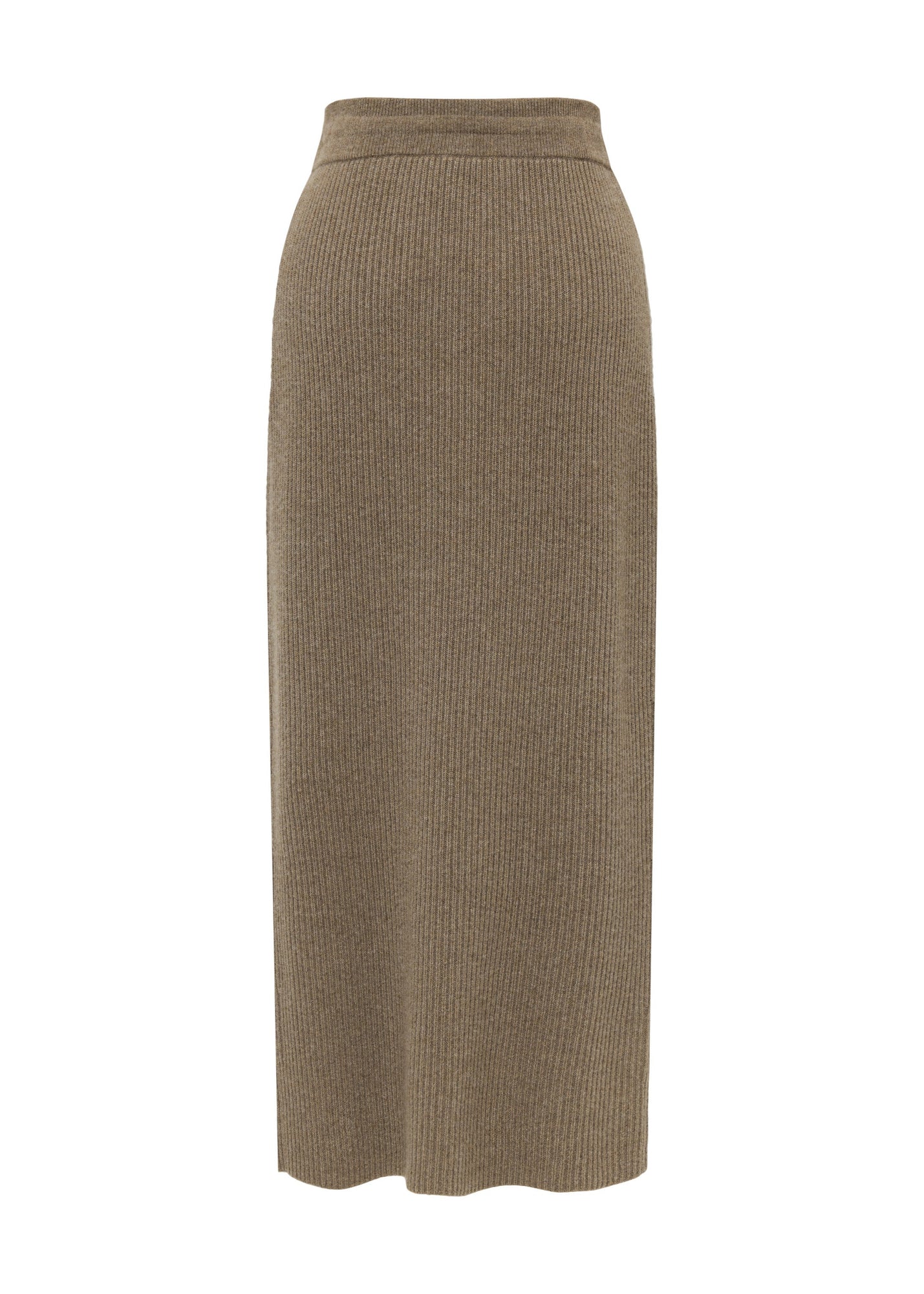 Ribbed Cashmere Skirt | Brown