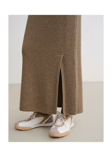 Ribbed Cashmere Skirt | Brown