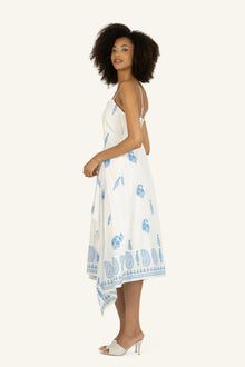 Rosetta Dress | Off-White x Blue Embroidery
