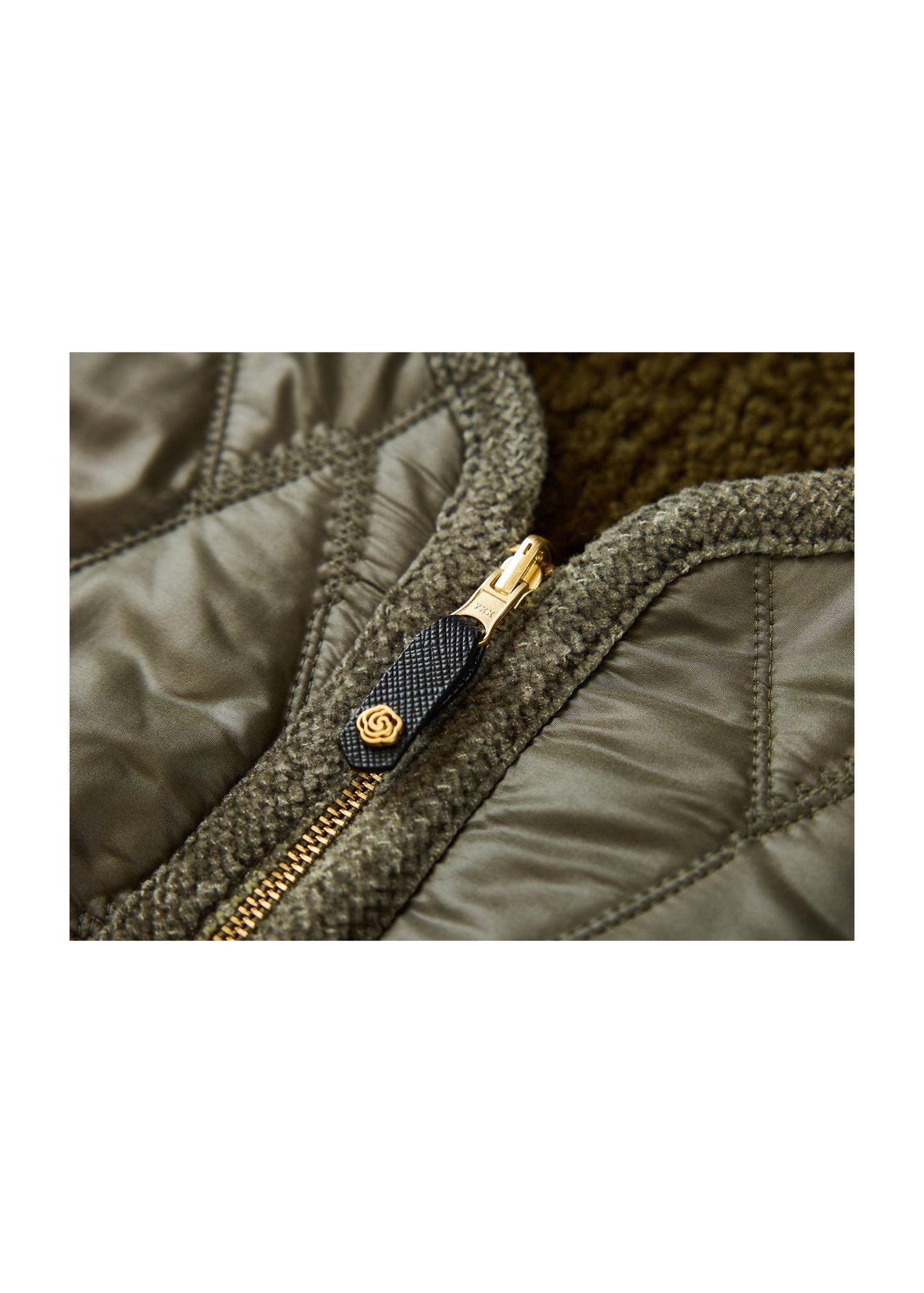 Round Neck Design Jacket | Green