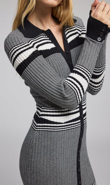 Brixton Rib Dress | White/Black