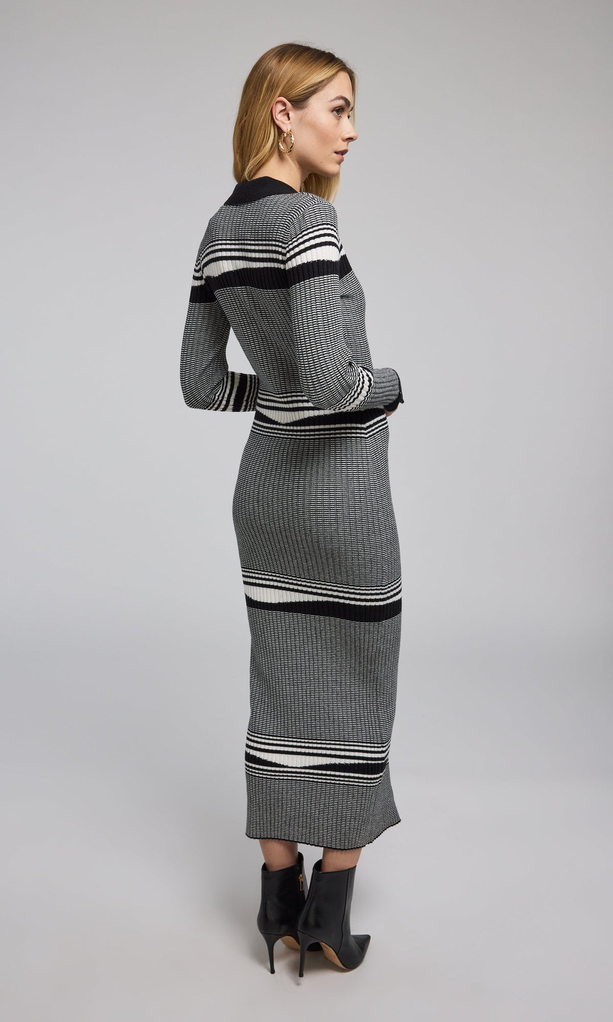 Brixton Rib Dress | White/Black