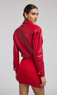 Morello Vegan Leather Jacket | Ruby