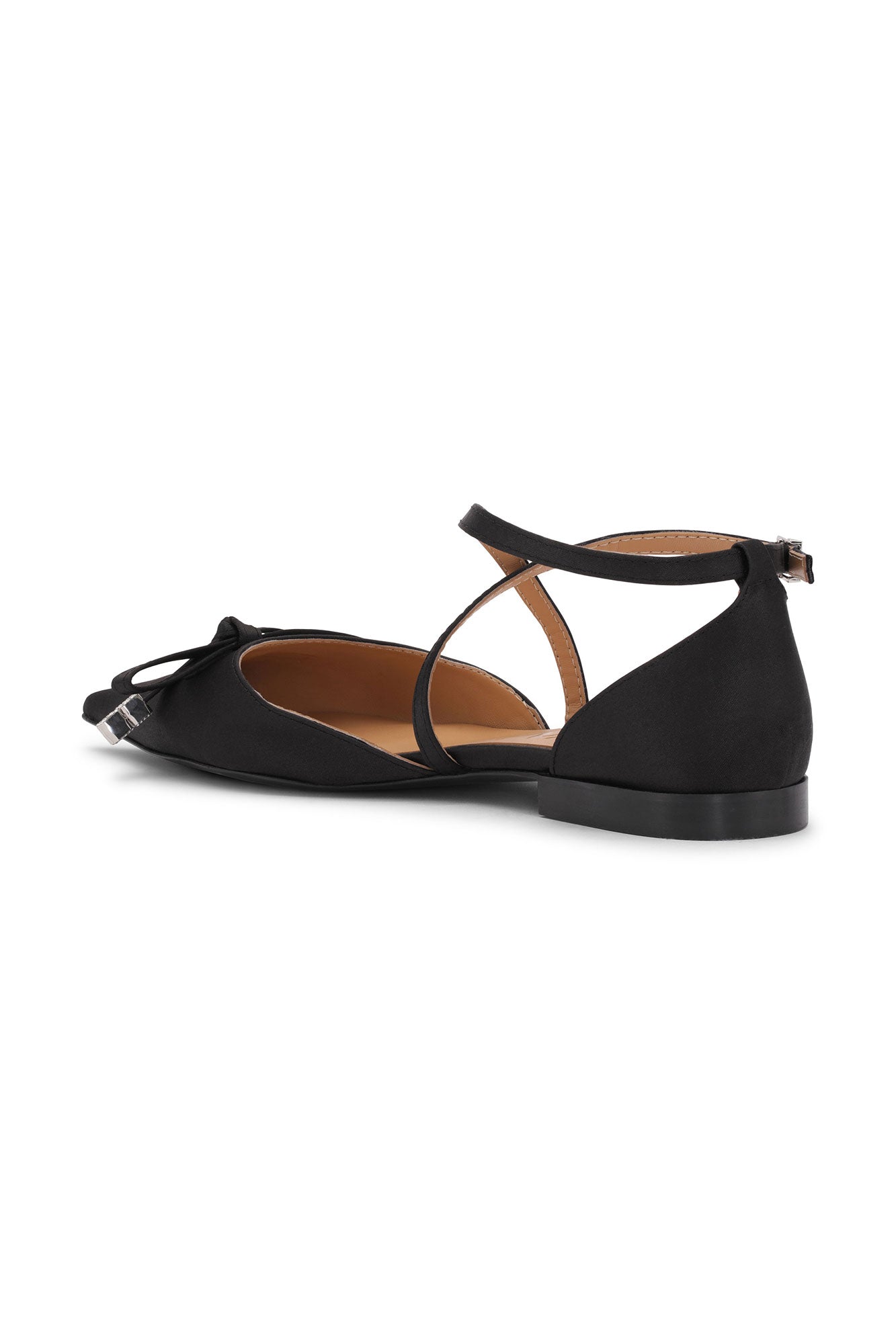 Satin Butterfly Ballerinas | Black