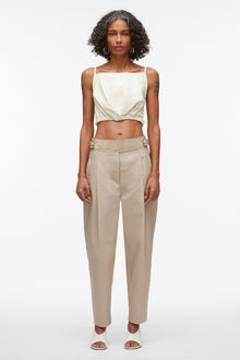 Buckle Waistband Trouser | Khaki