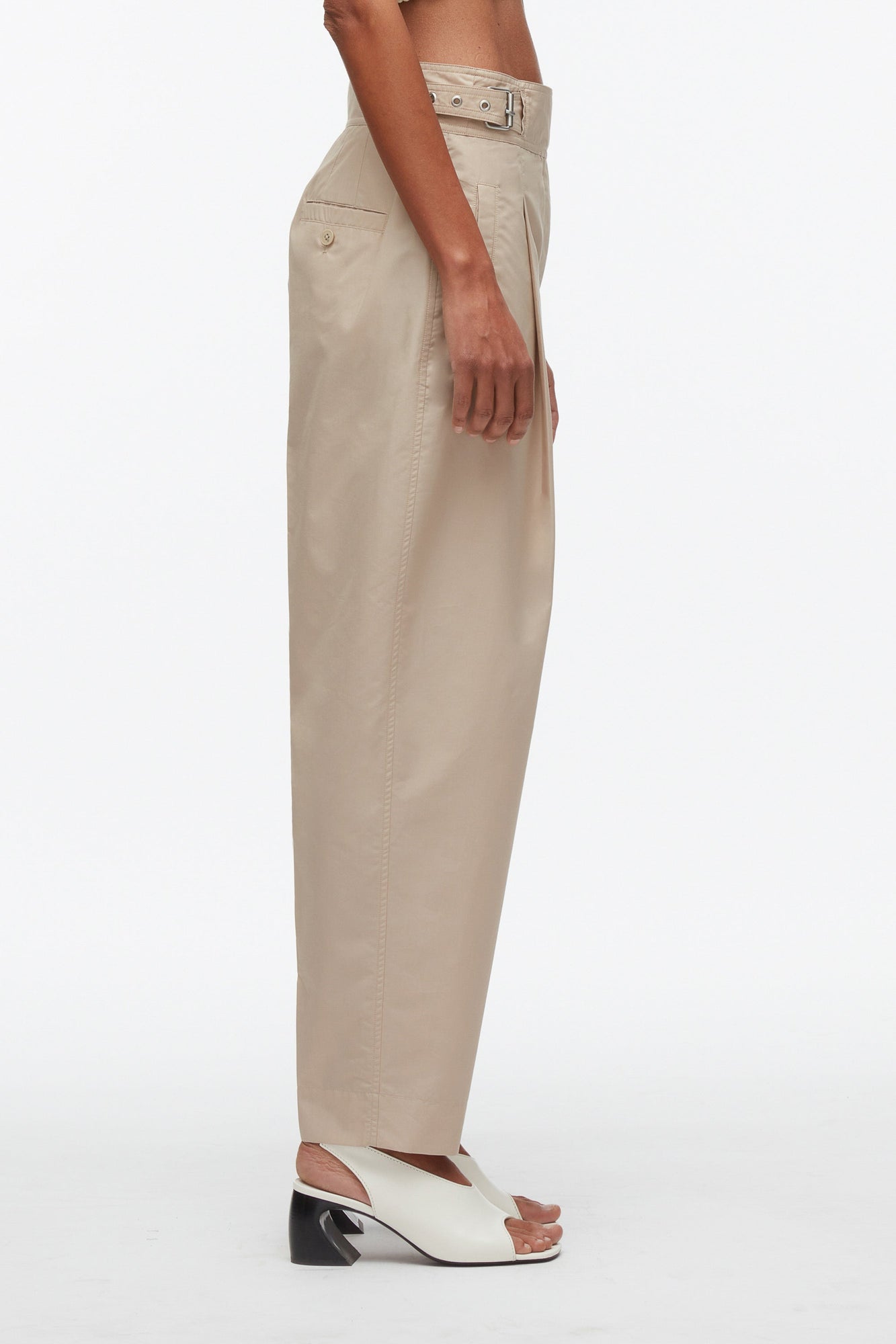 Buckle Waistband Trouser | Khaki