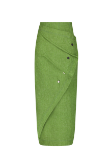Stretch Denim Ruffle Skirt | Cactus