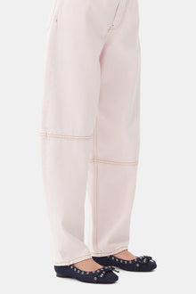 Eyelets Bow Ballerina Denim | Dark Navy