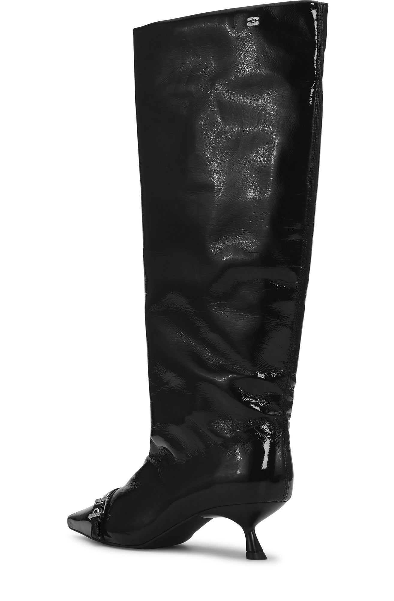 Eyelets Slouchy High Shaft Boot Naplack | Black