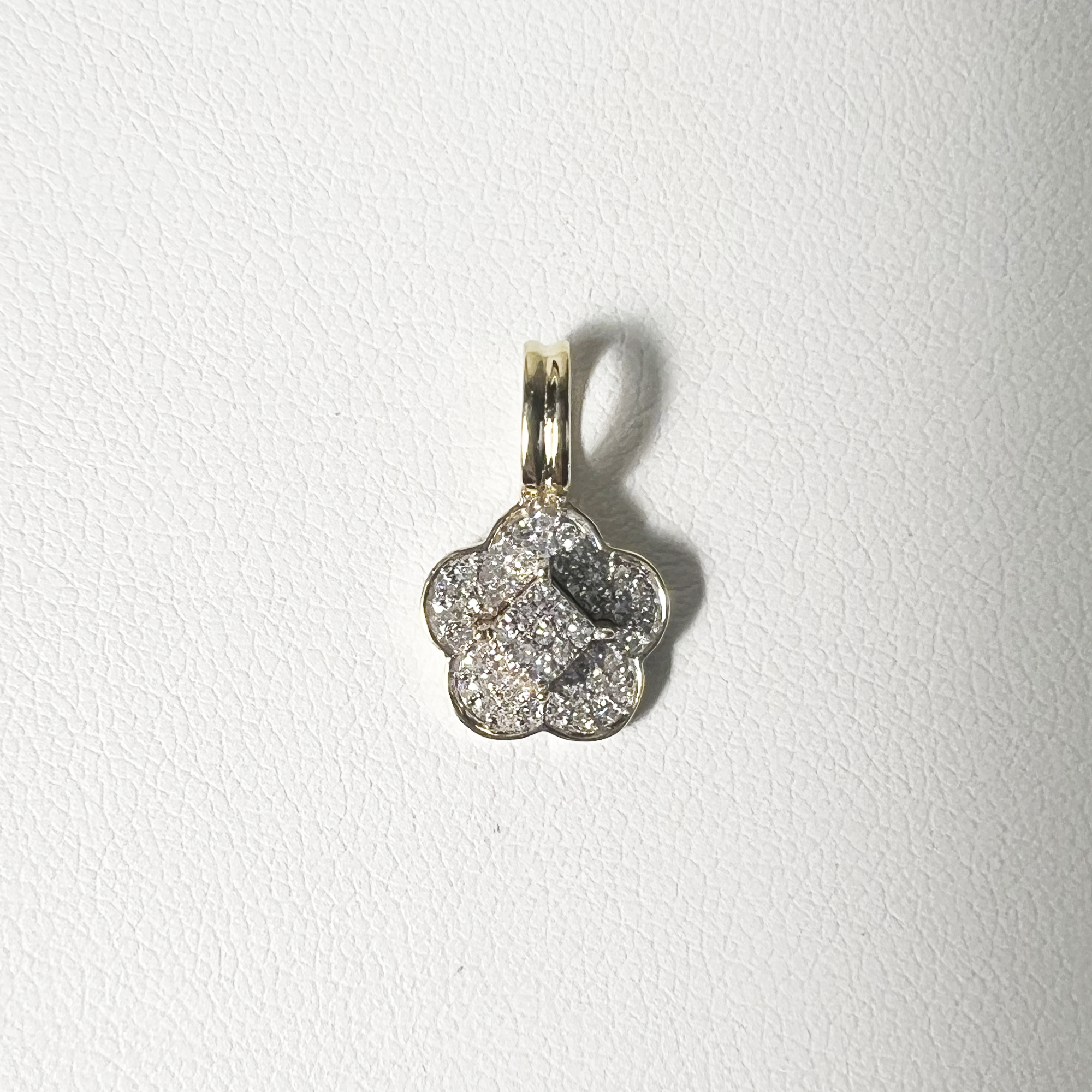 Pave Diamond Flower Charm | 14K Yellow Gold | White Diamond