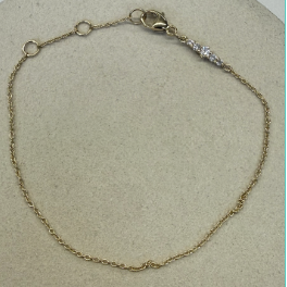 The Box Bracelet | 10K Yellow Gold | Round White Diamond