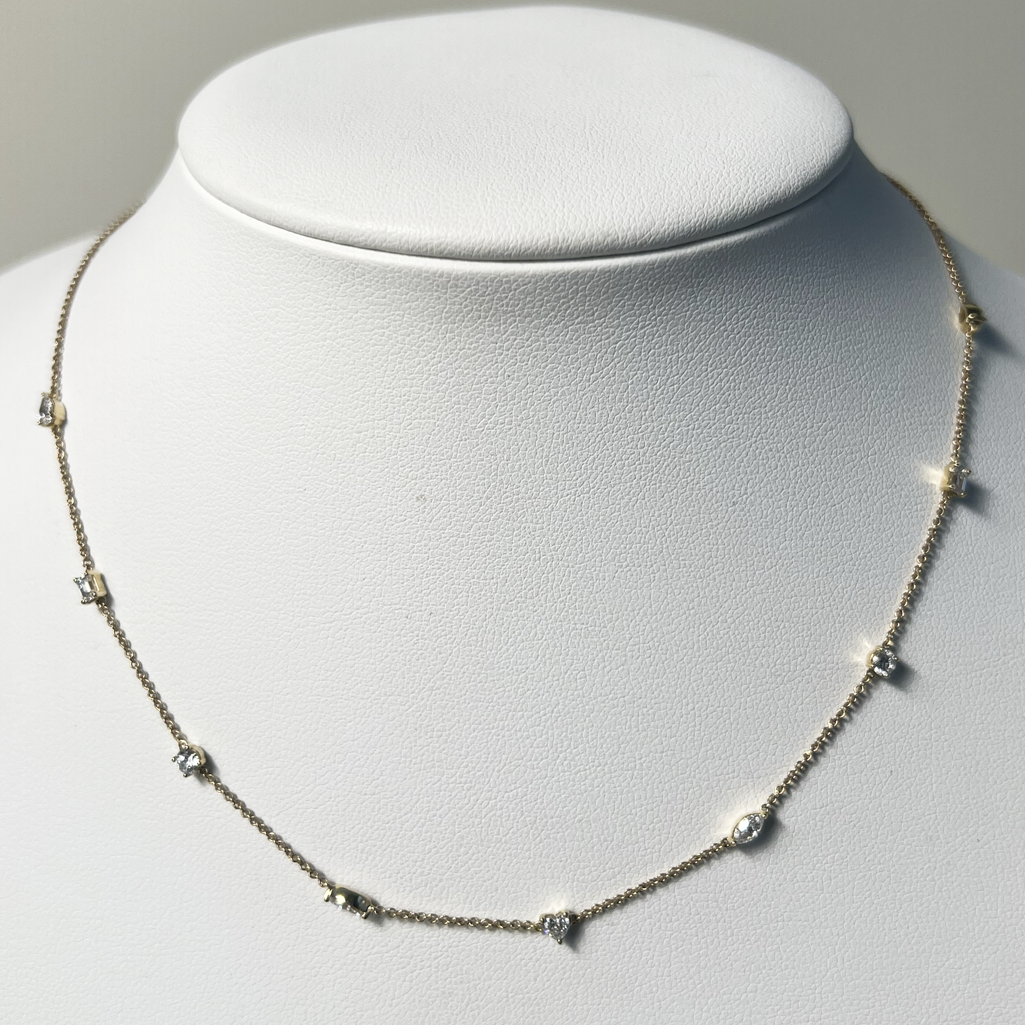 Carnival Station Necklace | 14K Yellow Gold | 0.90 CTW (Approx) White Lab Diamond