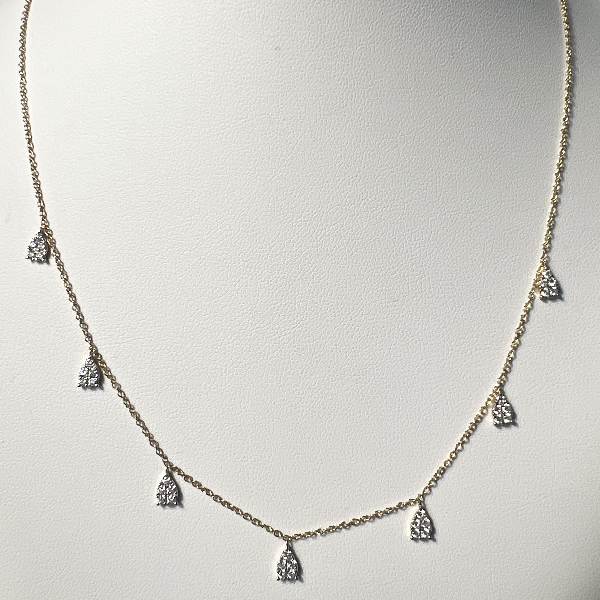 Pear Dangle Necklace | 14K Yellow Gold | 0.69 CTW (Approx) White Diamond