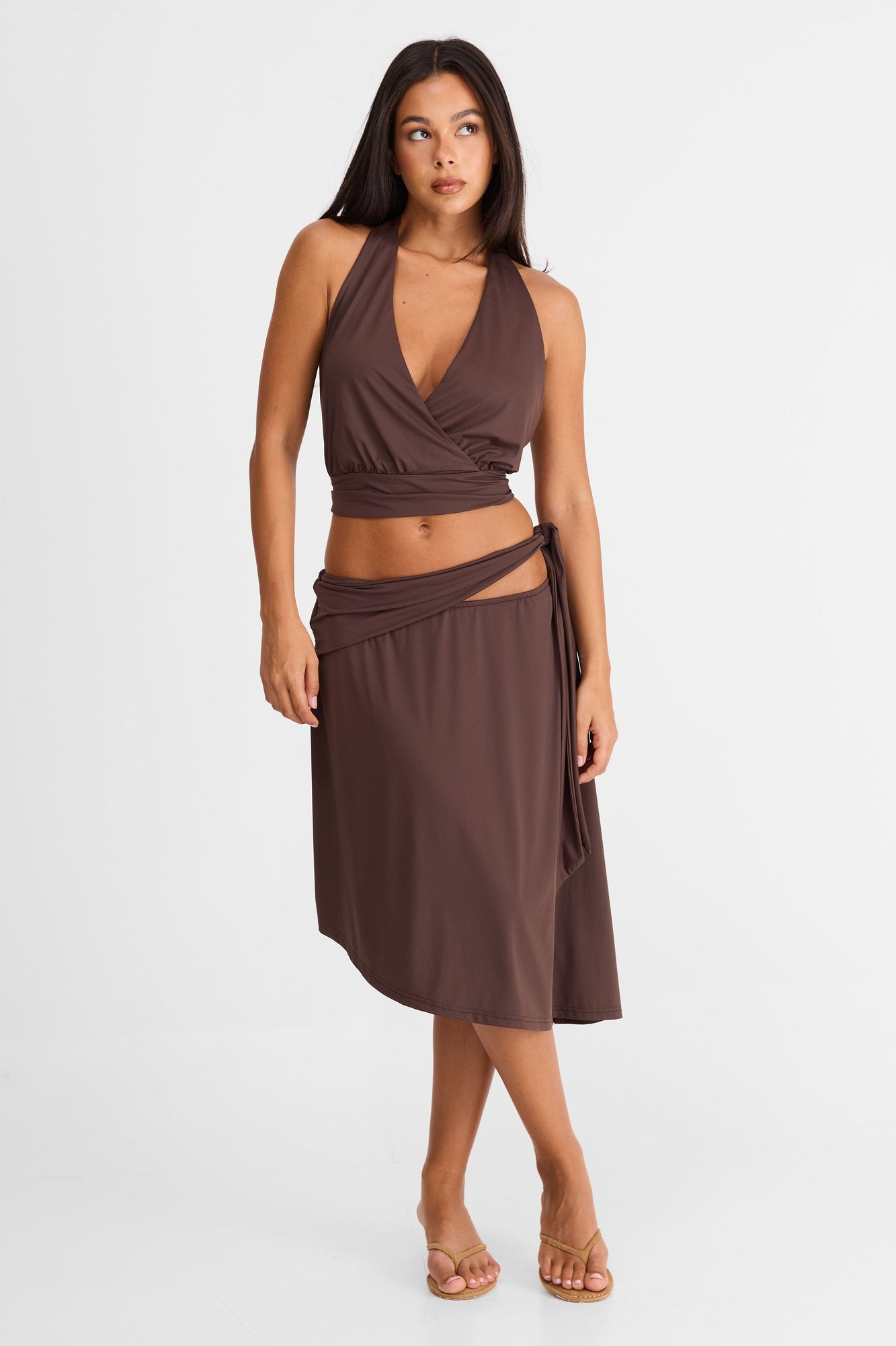 Luna Midi Skirt | Brown