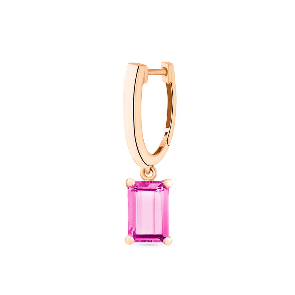 Solo Cocktail Pink Topaz Hoop | 18K Rose Gold