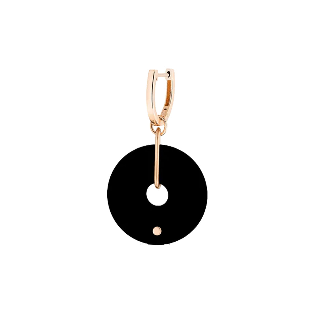Solo Jumbo Donut Onyx Hoop | 18K Rose Gold
