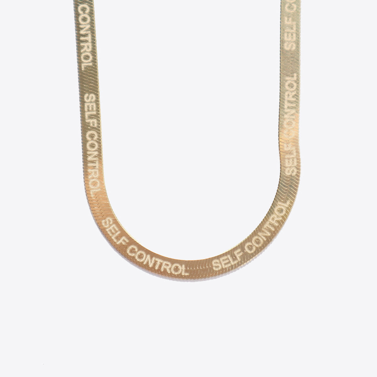 Self Control Herringbone Chain Necklace | 14K Gold-Plated Silver
