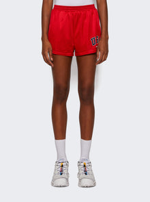 Women | Sporty & Rich | Usa Mesh Disco Short And Navy | Red