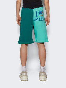 Men | Marine Serre | Regenerated Graphic T-shirt Shorts | Bright Green