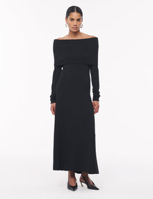 Women | Shawl Off The Shoulder Dress | Black