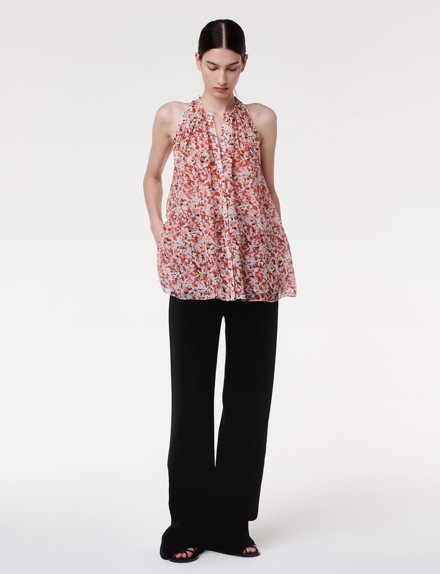 Women | Silk Chiffon Scarf Blouse | Sedona Multi