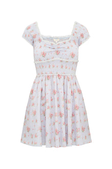 Siona Cotton Floral Mini Dress | Skylight  Blue