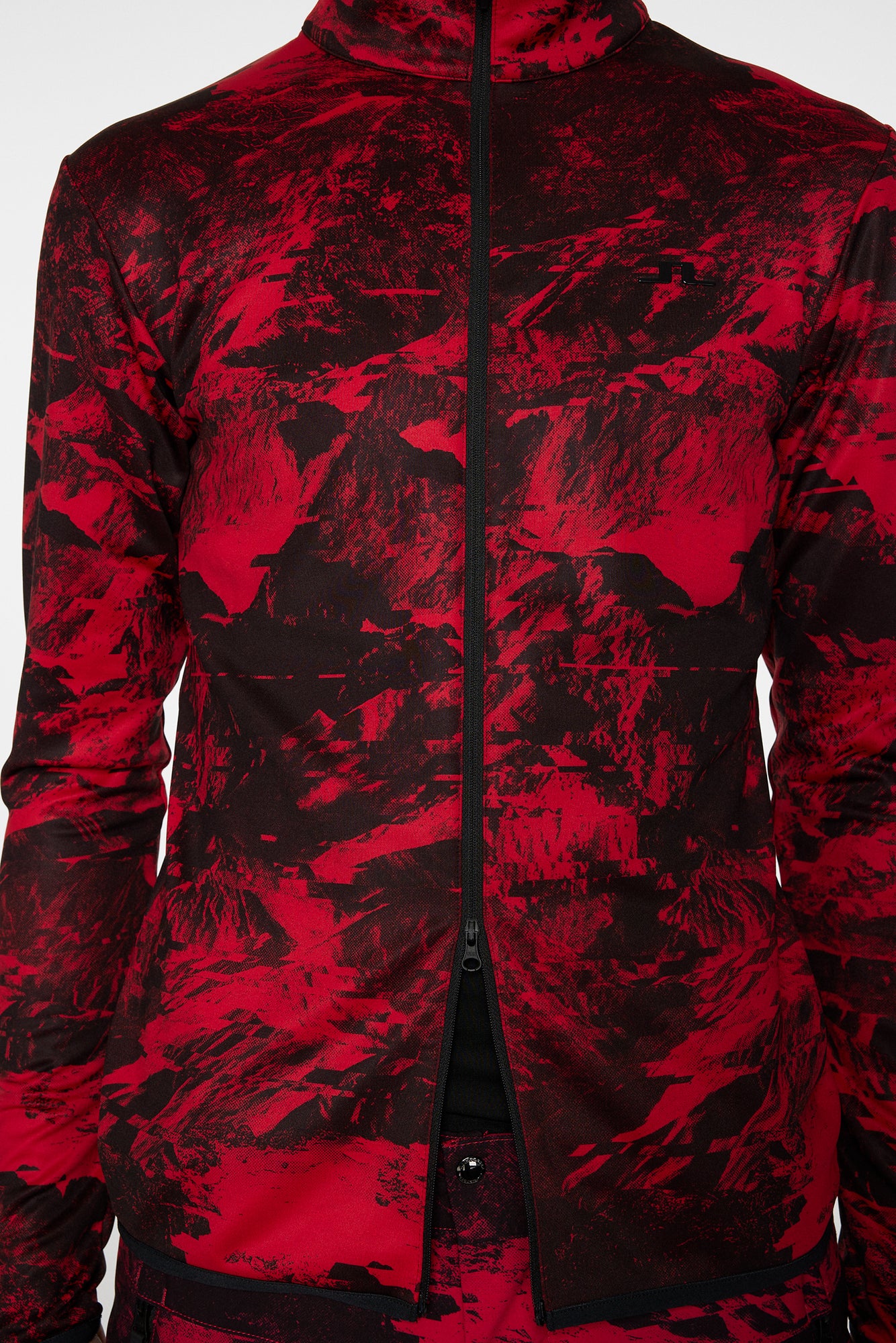 Men | Eddie Print Mid Layer | Mountain Glitch Red