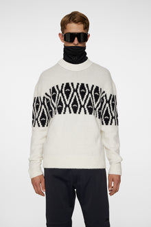 Men | Jalen Jacquard Knitted Sweater | Whisper White