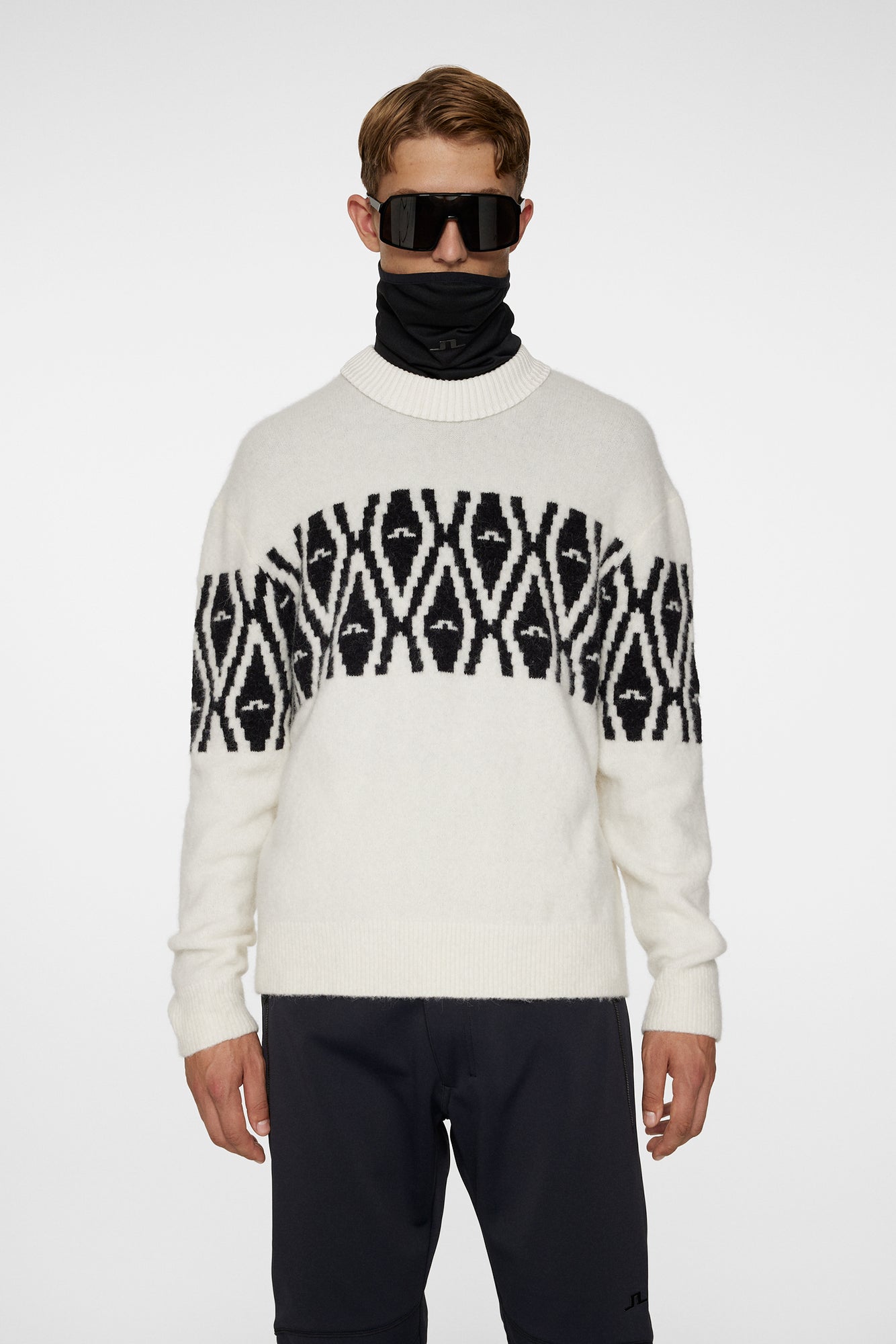 Men | Jalen Jacquard Knitted Sweater | Whisper White
