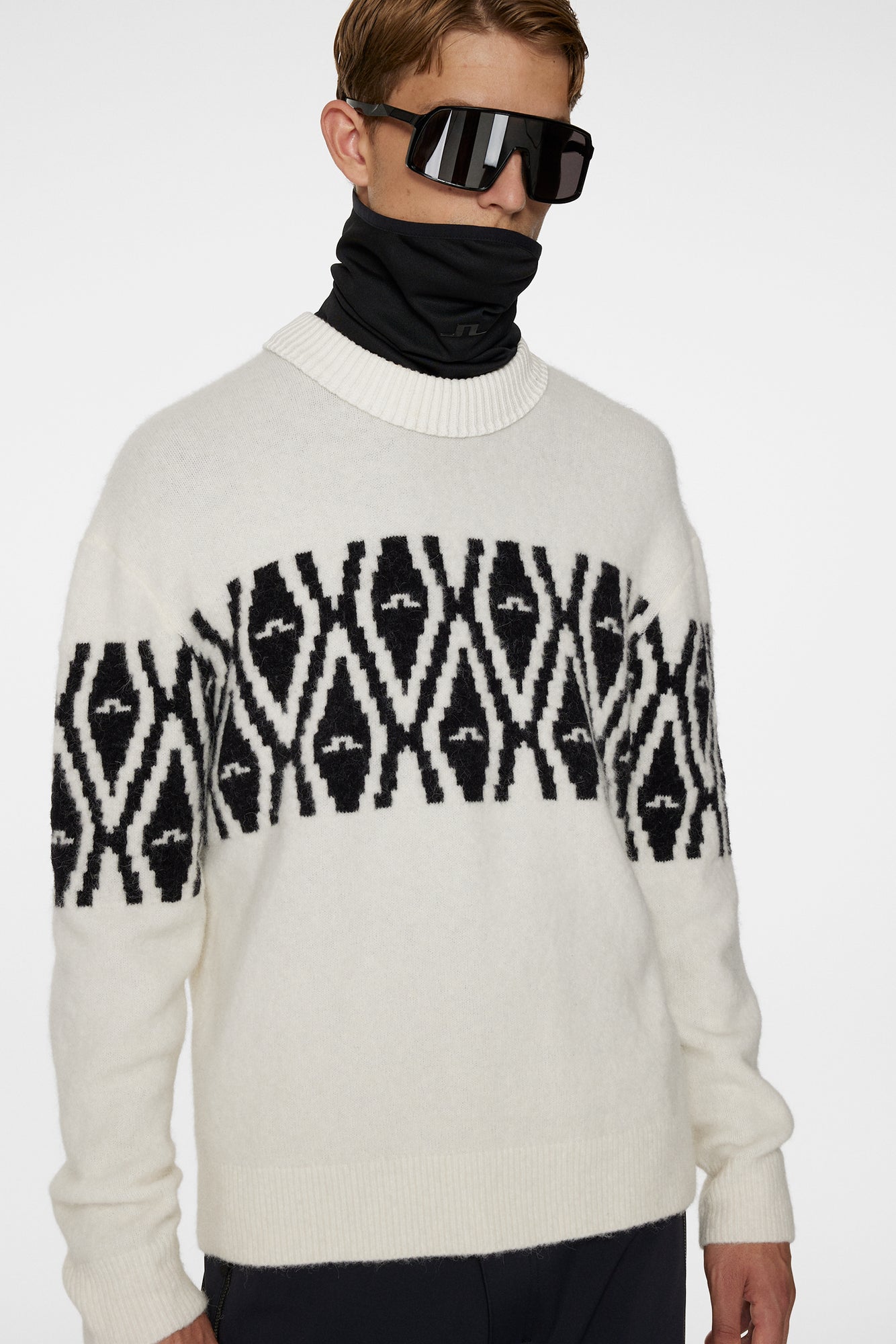 Men | Jalen Jacquard Knitted Sweater | Whisper White
