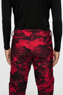 Men | Clarke Pant Printed | Mountain Glitch Red