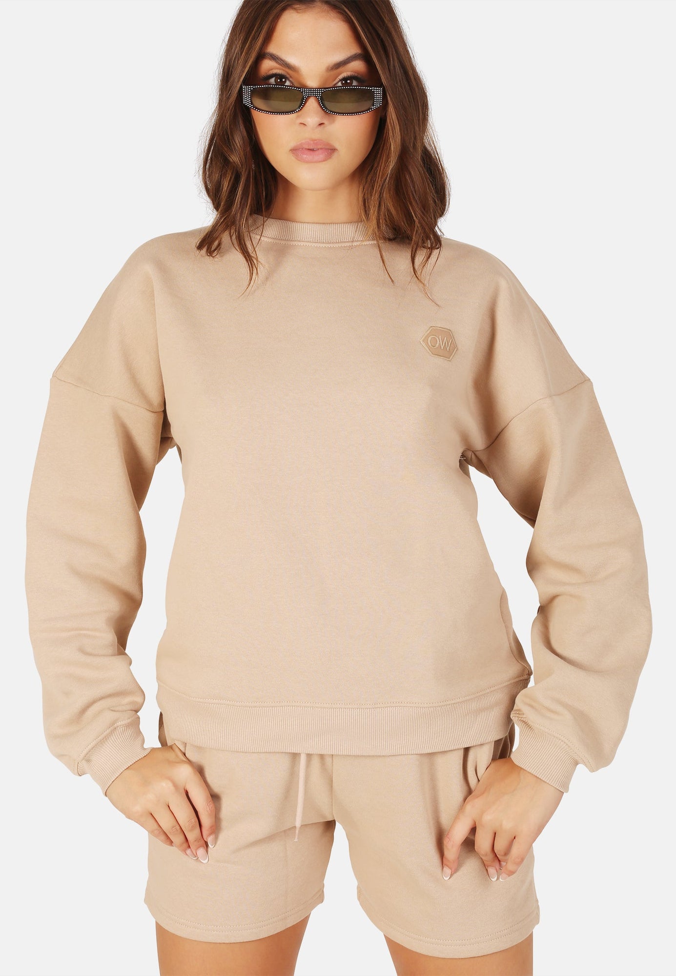 OW Collection SOPHIE Sweat Shorts Account 036 - Tan