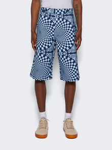 Men | BLUEMARBLE | Folk Checkerboard Print Shorts | Blue