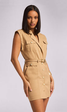 Biel Gabardine Dress | Taupe
