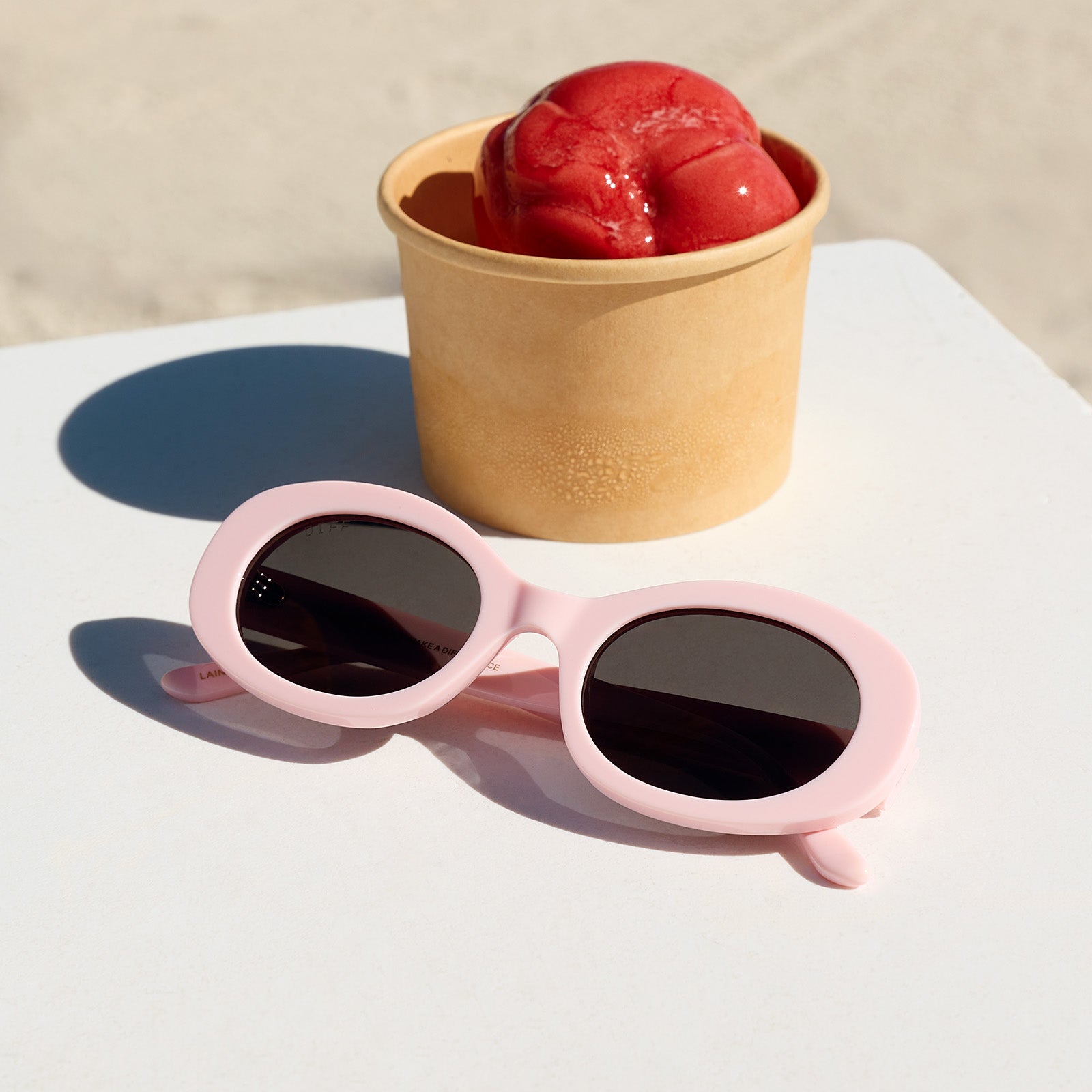 Womens | Lainey Sunglasses | Powder Pink | Grey Polarized Lenses