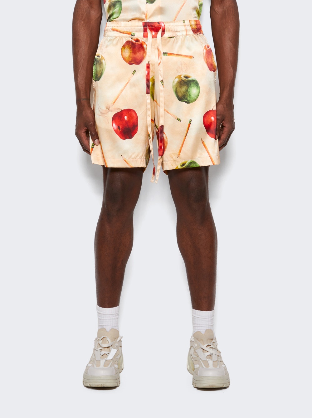 Men | NAHMIAS | Silk Shorts | Apple Print