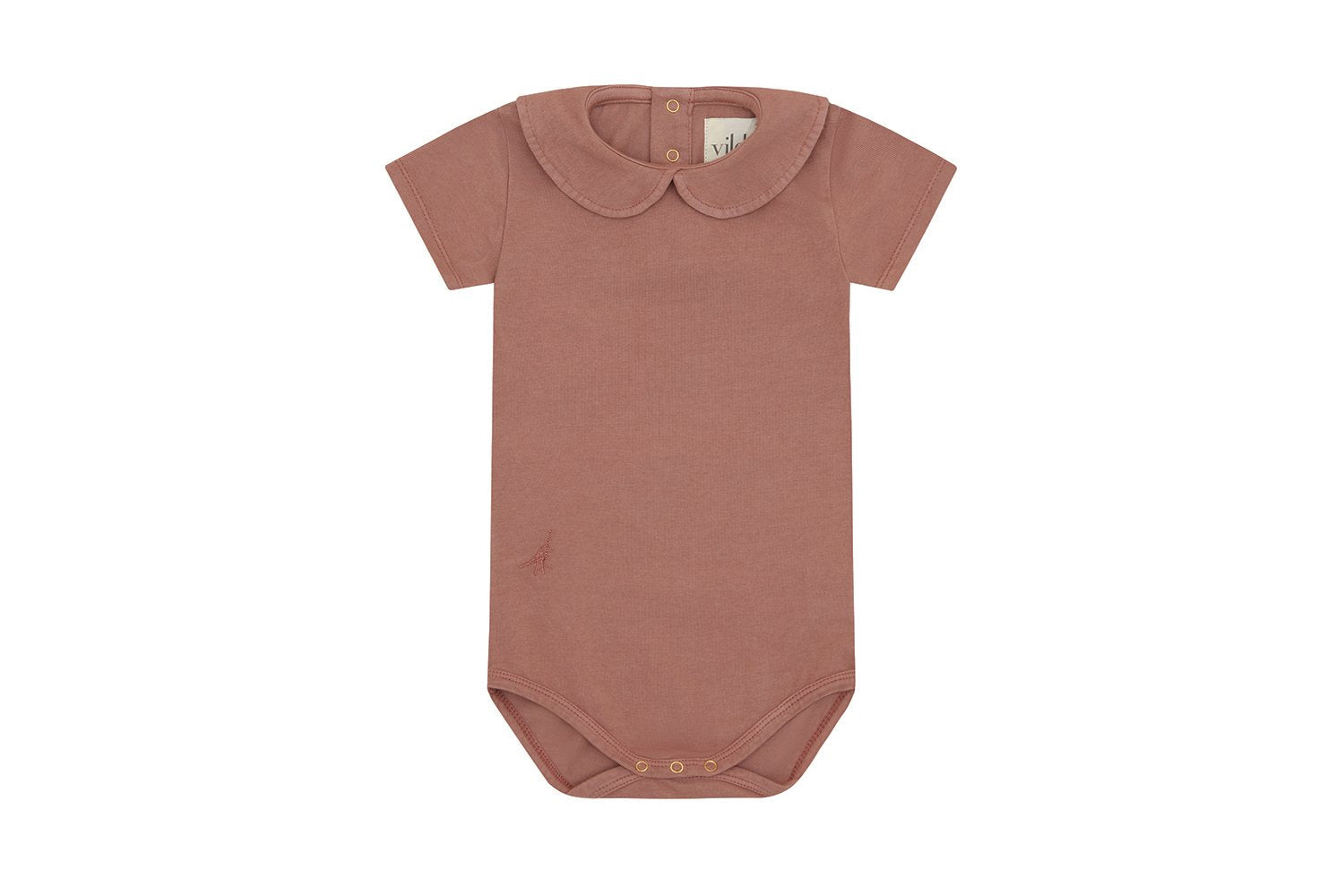 Organic Cotton Collared Bodysuit | Pink Clay - Beetroot Plant Dye