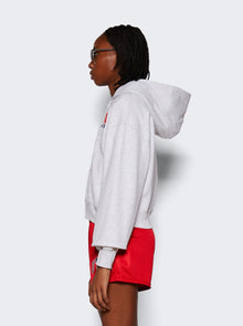 Women | Sporty & Rich | Usa Athletics Cropped Zip Hoodie Heather And Red | Grey